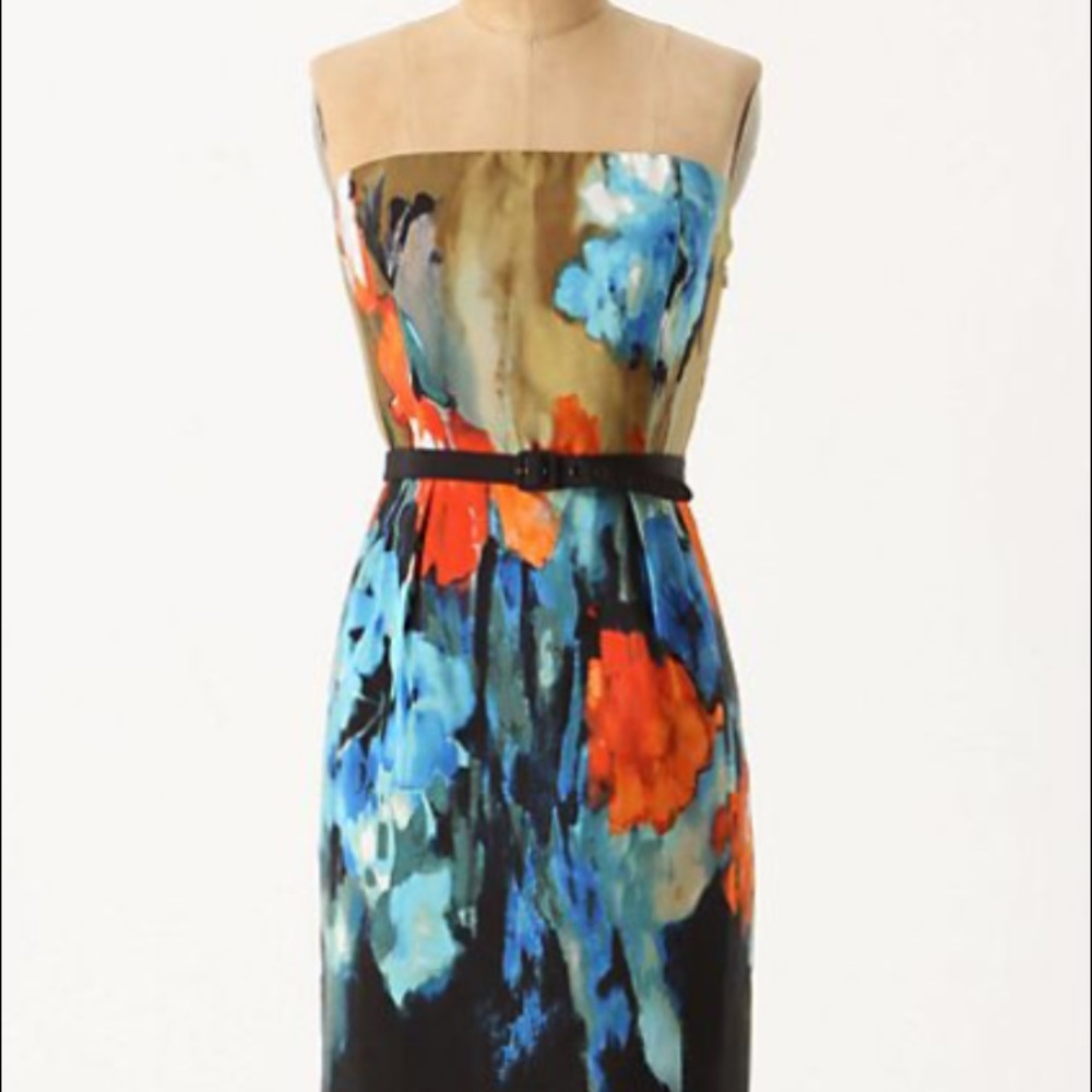 Anthropologie silk blend dress